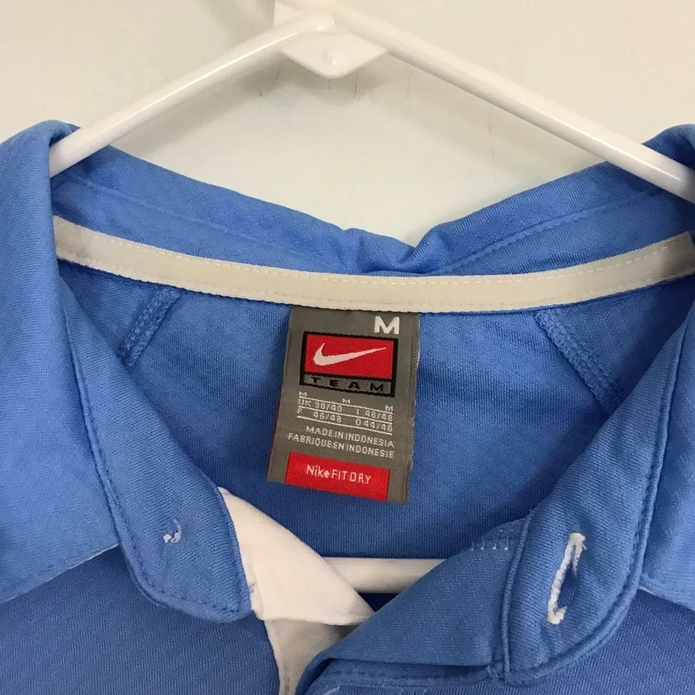 Nike Dri Fit Carolina Blue Tar Heels Polo Shirt UNC North Carolina Mens Sz M